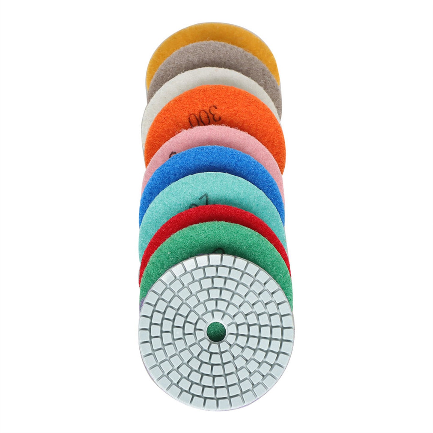 findmall 3 Inch Diamond Polishing Pads with 1Pcs 3 Inch Backer Pad, 11Pcs 50-3000 Grit Polishing Pad Kit Fit for Drill, Grinder, Polisher