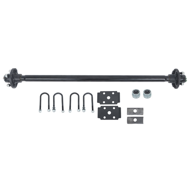 Findmall 2,000 lb Trailer Axle with U-Bolt Kit, 4 on 4 in, 44 in Hub Face