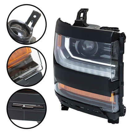 Findmall Headlight Replacement for Silverado 1500 Left LH Right RH Black