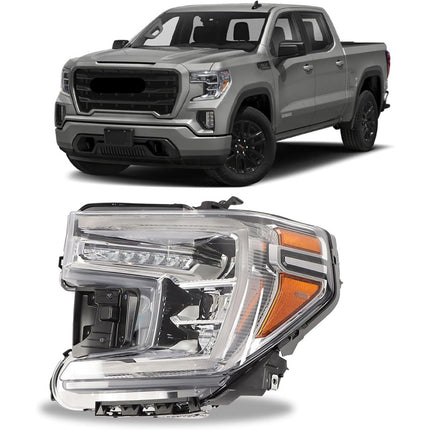 Findmall Headlight Assembly for 2019–2021 GMC Sierra Front Left Driver Side, Replaces 84772475
