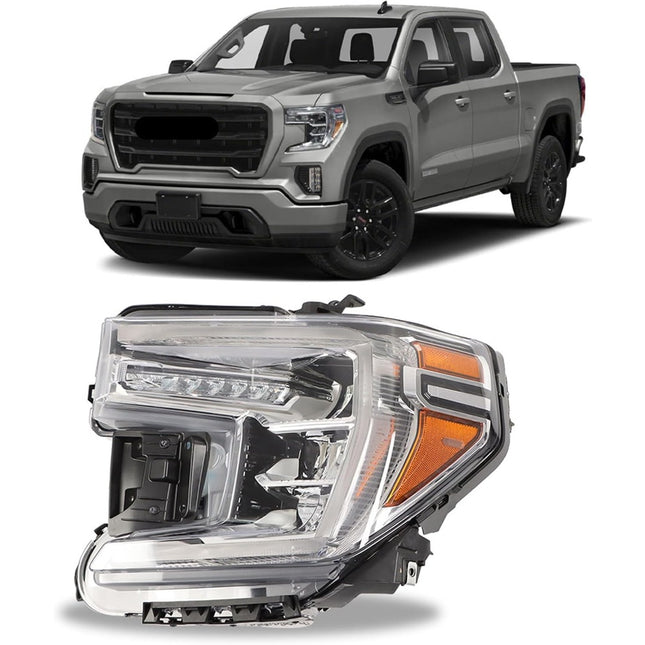Findmall Headlight Assembly for 2019–2021 GMC Sierra Front Left Driver Side, Replaces 84772475