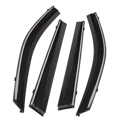 Findmall Side Window Visors Rain Guard Wind Vent Shade Deflector with Chrome Trim Replacement for 2015-2019 Toyota Highlander
