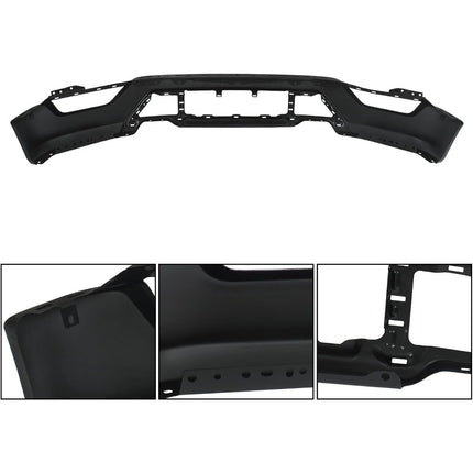 Findmall Black Front Bumper Face Bar Kit without Parking Sensor Holes Replacement for 2021-2023 Ford F150, with Lower Grille Trim Panels and License Plate Bracket
