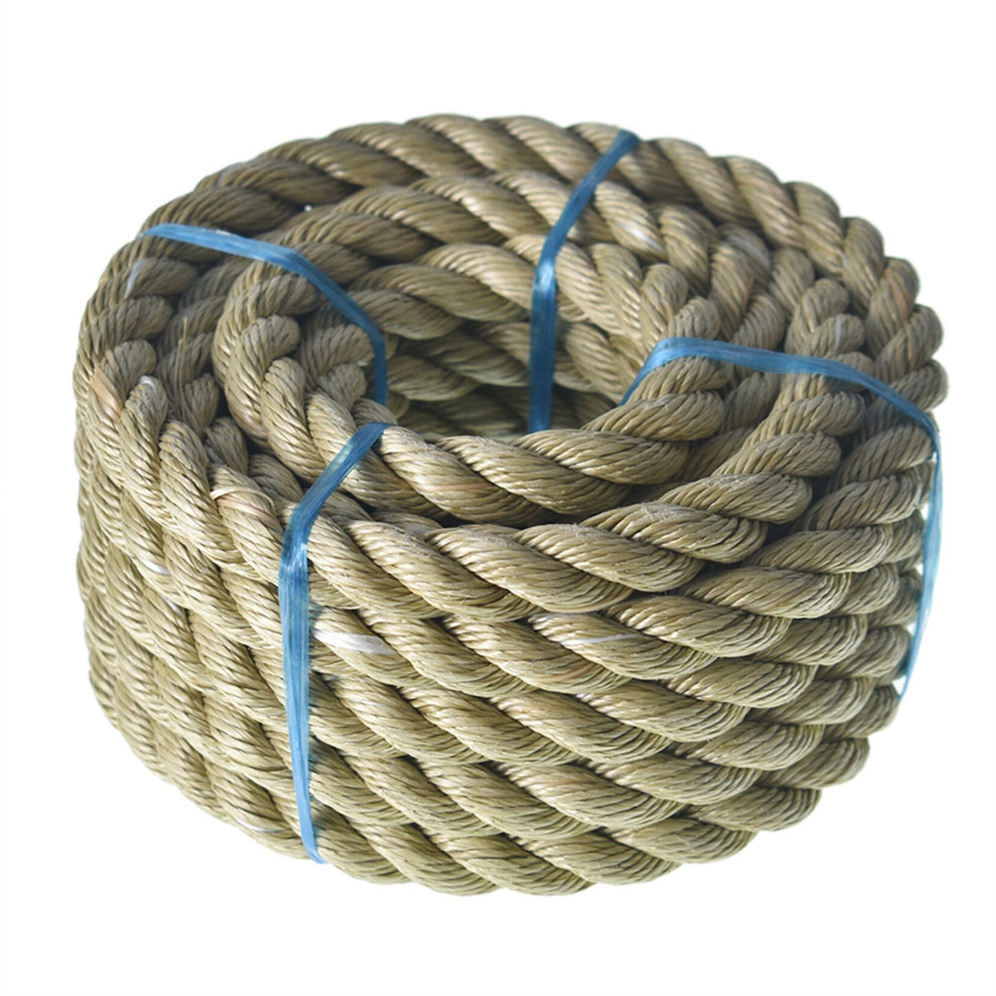 3/4 inch 1 inch Diameter Twisted Manila Rope, Twisted 3 Strand, Polypropylene Rope for Indoor Outdoor Use for Landscaping, Tug of War, Projects and Tie Downs