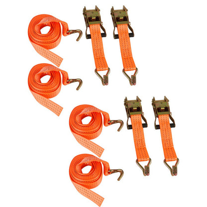 findmall 4Pcs 1.5 x 15 J hook Ratchet Straps 4000Lbs Heavy Duty Tie-Down Straps