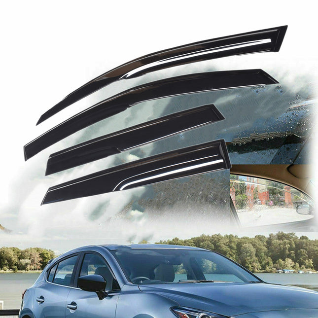 Findmall Side Window Visor Vent Rain Guard Deflector Replacement for 2004-2009 Mazda 3 Hatchback
