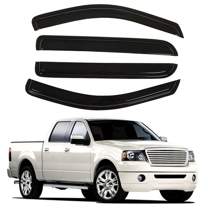 Findmall Side Window Visor Vent Sun Rain Guard Deflector Replacement for 2005-2008 F-150 Crew Cab Pickup 4-Door