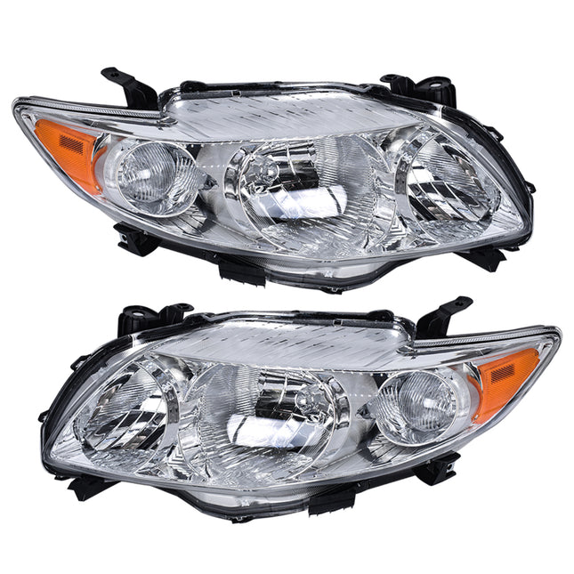 Findmall Headlight Assemblies for 2009–2010 Toyota Corolla Front Left and Right