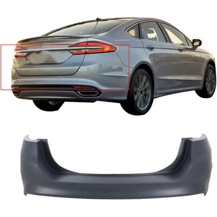 Findmall Rear Bumper Cover for 2013-2018 Ford Fusion, No Sensor Holes, Primed