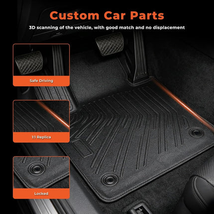 Findmall 3PCS Floor Mats Liner Black TPE Replacement for Civic 2022-2025