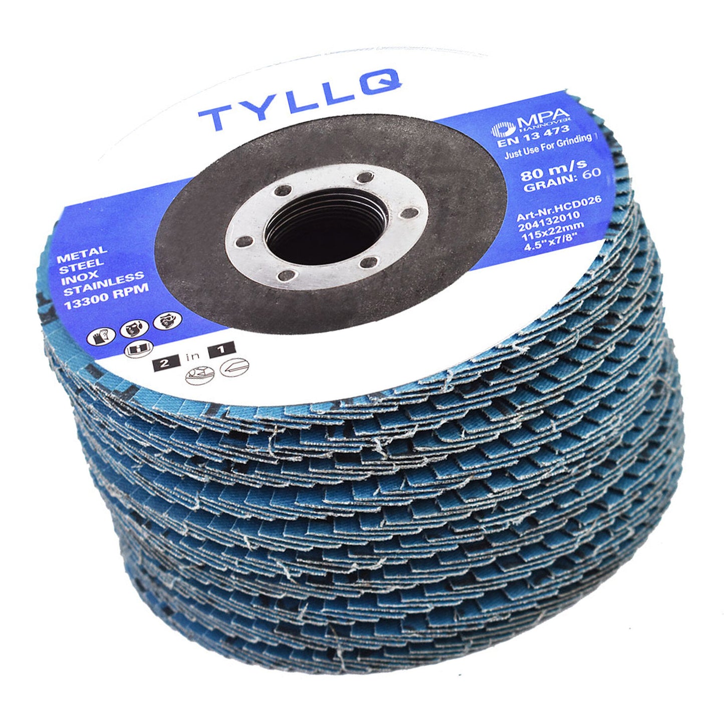 New 100 Pcs 4-1/2" X 7/8" 60 Grits Premium Zirconia Flap Discs Grinding Wheel Sandpaper Fit for Grinding