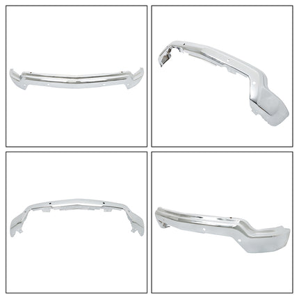 Findmall Chrome Steel Front Bumper Face Bar with Parking Sensor Holes Replacement for 2022-2023 Chevrolet Silverado 1500