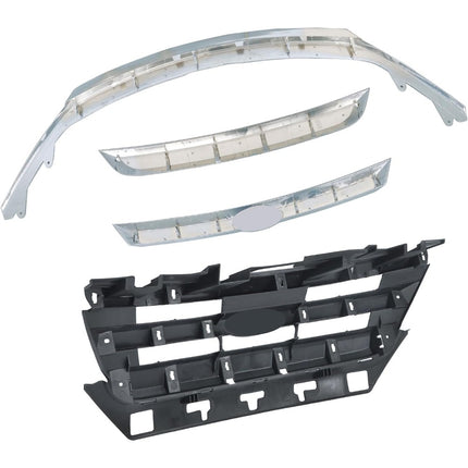 Findmall Chrome Grille Front Lower Bumper Grille Molding Replacement for Fusion 2010 2011 2012