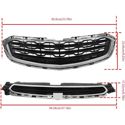 Findmall 2-Piece Chrome Front Upper and Lower Grille Set Replacement for Cruze 2015