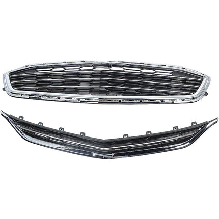 Findmall 2-Piece Black and Silver Front Upper and Lower Bumper Grille Kit Replacement for Malibu 2016-2018 84061034 84159846