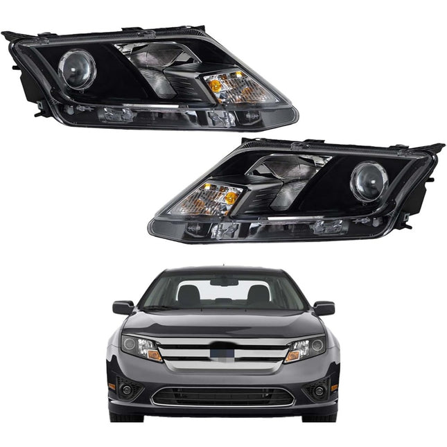 Findmall Headlight Assemblies for 2010–2012 Ford Fusion Front Left and Right, Replaces FO2502273 and FO2503273