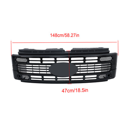 Findmall Front Grille Upper Plastic Glossy Black Replacement for F250 XL XLT 2023-2024 PC3B8200AD