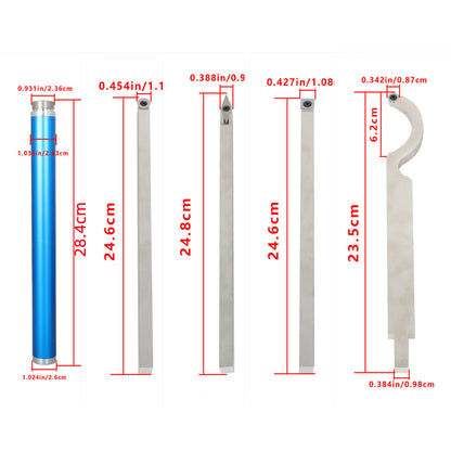 findmall Carbide Woodturning Lathe Tool Set Including Rougher, Finisher, Detailer, Swan Neck Hollower and Detachable Alloy Handle, Carbide Lathe Tool Fit for Small and Mid Size Turning Projects