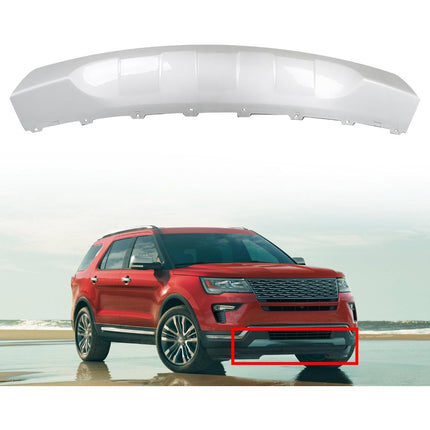 Findmall Front Bumper Lower Valance Skid Plate for 2018‑2019 Ford Explorer, Silver Plastic, Replacement for JB5Z8419ADPTM