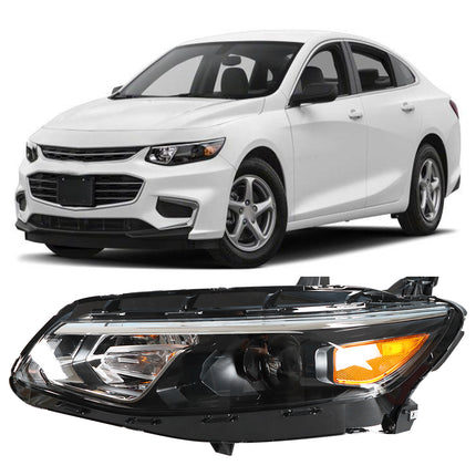 Findmall Headlight Assembly Replacement for Malibu Black Left LH