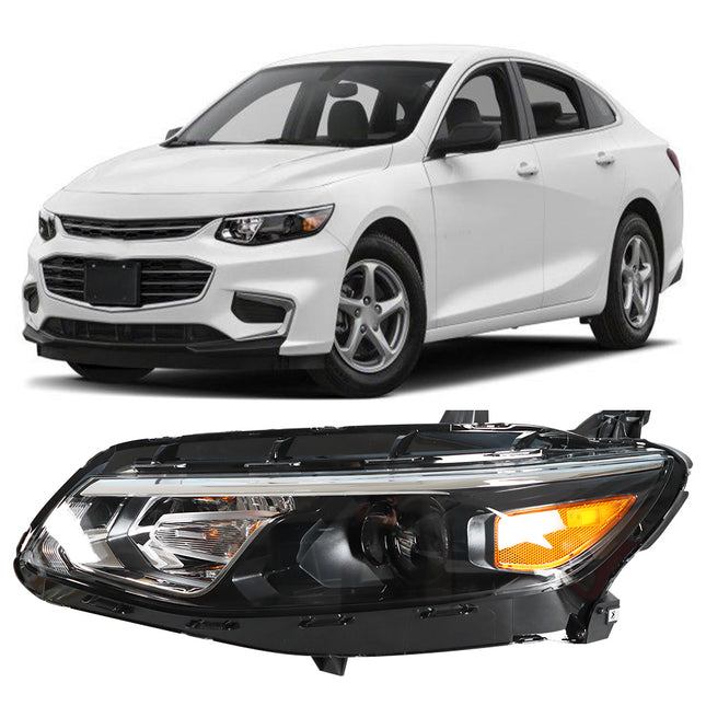 Findmall Headlight Assembly Replacement for Malibu Black Left LH