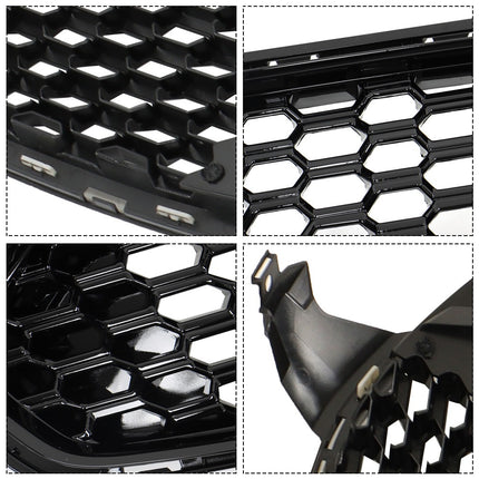 Findmall Black Honeycomb Front Grille with Chrome Finish Replacement for Fusion 2013-2016