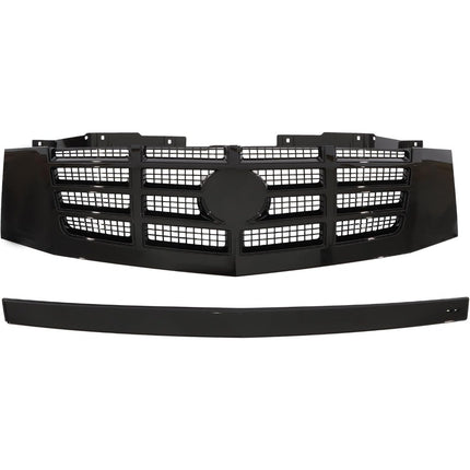 Findmall 2-Piece Black Front Grille Panel and Hood Grille Molding Trim Kit Replacement for Escalade and Escalade ESV 2007-2014 23190289 15907251