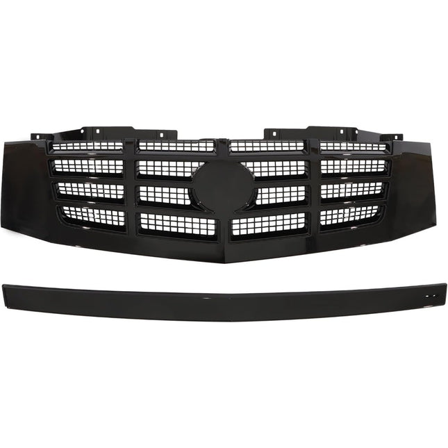 Findmall 2-Piece Black Front Grille Panel and Hood Grille Molding Trim Kit Replacement for Escalade and Escalade ESV 2007-2014 23190289 15907251