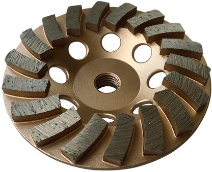 findmall 4-1/2 Inch 18 Turbo Diamond Segments 5/8 Inch -11 Arbor Grinding Wheels Diamond Cup Grinding Wheels Fit for Concrete and Masonry Available