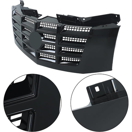 Findmall Glossy Black Front Upper Bumper Grille Replacement for Escalade, Escalade ESV and EXT 2007-2014 GM1200619 23190289