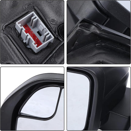 Findmall Driver Side Power Mirror with Wide-Angle Spotter Matte Black Electric 3-Pin Connector Textured
