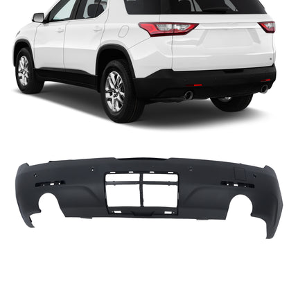 Findmall Rear Lower Bumper Cover for 2018-2021 Chevrolet Traverse, Sensor Holes, Primed