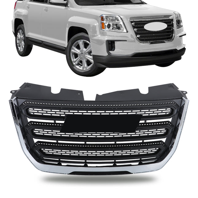 Findmall Chrome Frame Matte Black Mesh Front Upper Bumper Grille Replacement for Terrain SL and SLE 2016-2017 23379208