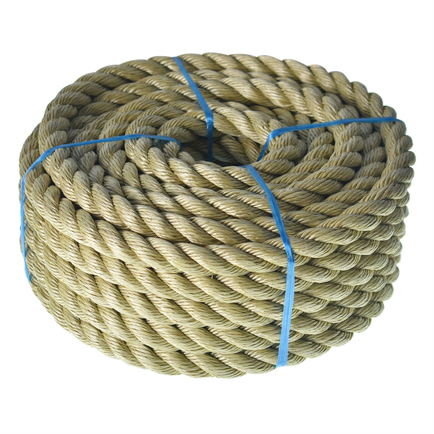 3/4 inch 1 inch Diameter Twisted Manila Rope, Twisted 3 Strand, Polypropylene Rope for Indoor Outdoor Use for Landscaping, Tug of War, Projects and Tie Downs