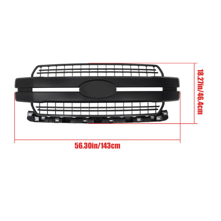 Findmall Front Grille Upper Matte Black Plastic Replacement for F150 Lariat 2018-2020 JL3Z8200GA FO1200654C
