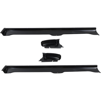Findmall 4-Piece Rocker Panel and Cab Corner Kit for Dodge Ram 1500 2002-2008 and 2500 3500 2003-2008 Quad Cab, Black