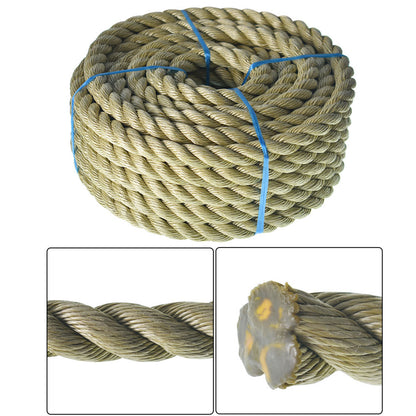 3/4 inch 1 inch Diameter Twisted Manila Rope, Twisted 3 Strand, Polypropylene Rope for Indoor Outdoor Use for Landscaping, Tug of War, Projects and Tie Downs