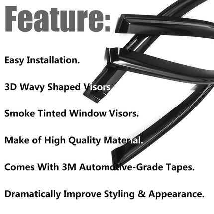 Findmall Window Visor Rain Guard Deflector Replacement for 2004-2008 Acura TSX CL8 Euro-R