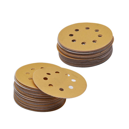 Hook Loop Pads Sanding Disc 5-Inch 8-Hole 100Pcs Aluminum Oxide Round Flocking Sandpaper for Sanding Grinder Polishing Accessories (60 80 120 150 180 220 240 320) Grit (220grit)