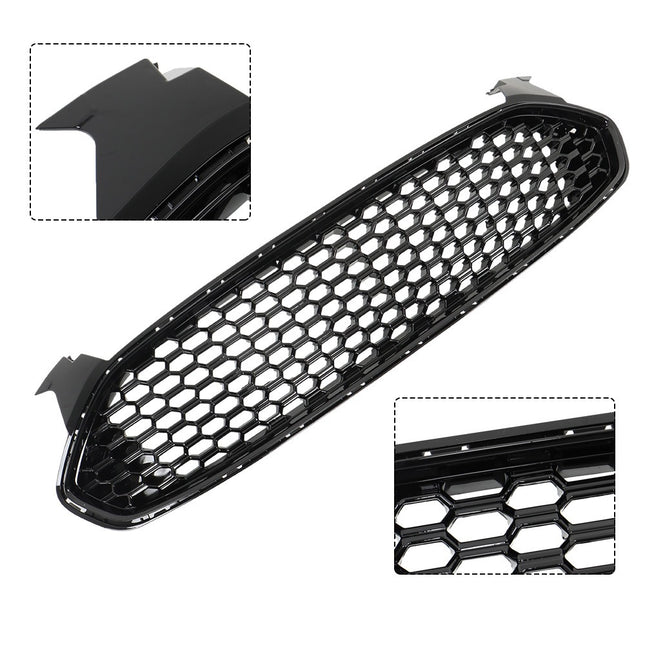 Findmall Black Honeycomb Front Grille with Chrome Finish Replacement for Fusion 2013-2016