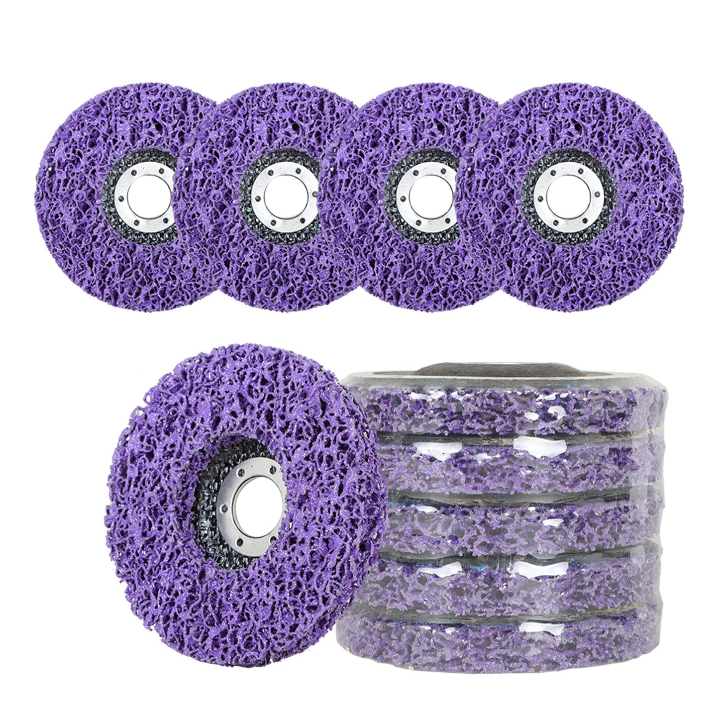 findmall 10Pcs 4-1/2 x 7/8 Purple Quick Change Easy Strip Discs Poly Abrasive Wheel Silicon Carbide Abrasive Wheel Fit for Angle Grinders