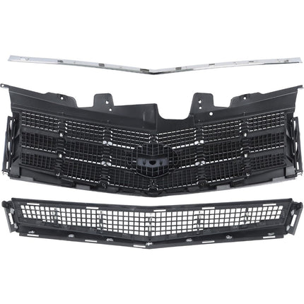 Findmall Chrome Front Bumper Grille and Hood Molding Kit Replacement for CTS