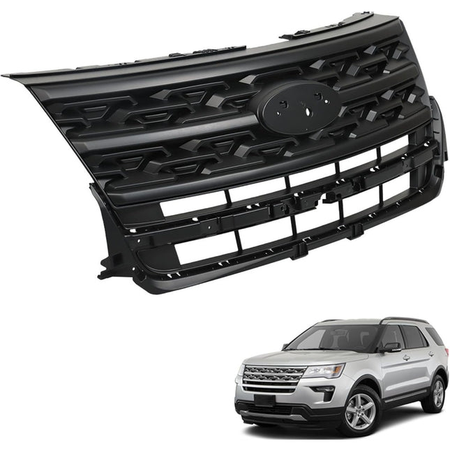 Findmall Matte Black Front Upper Bumper Grille Replacement for Explorer 2018-2019