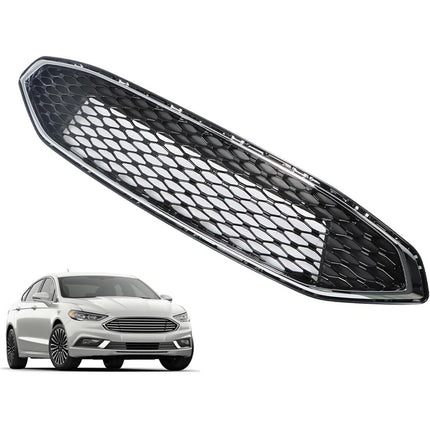 Findmall Chrome and Black Mesh Front Grille Replacement for Fusion 2017-2018 HS7Z-8200-AA