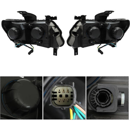 Findmall Driver Side and Passenger Side Headlights Assembly Halogen Replacement for Colorado 2015-2022 Housing Black Lamp LH RH 2PCS GM2503407 GM2502407