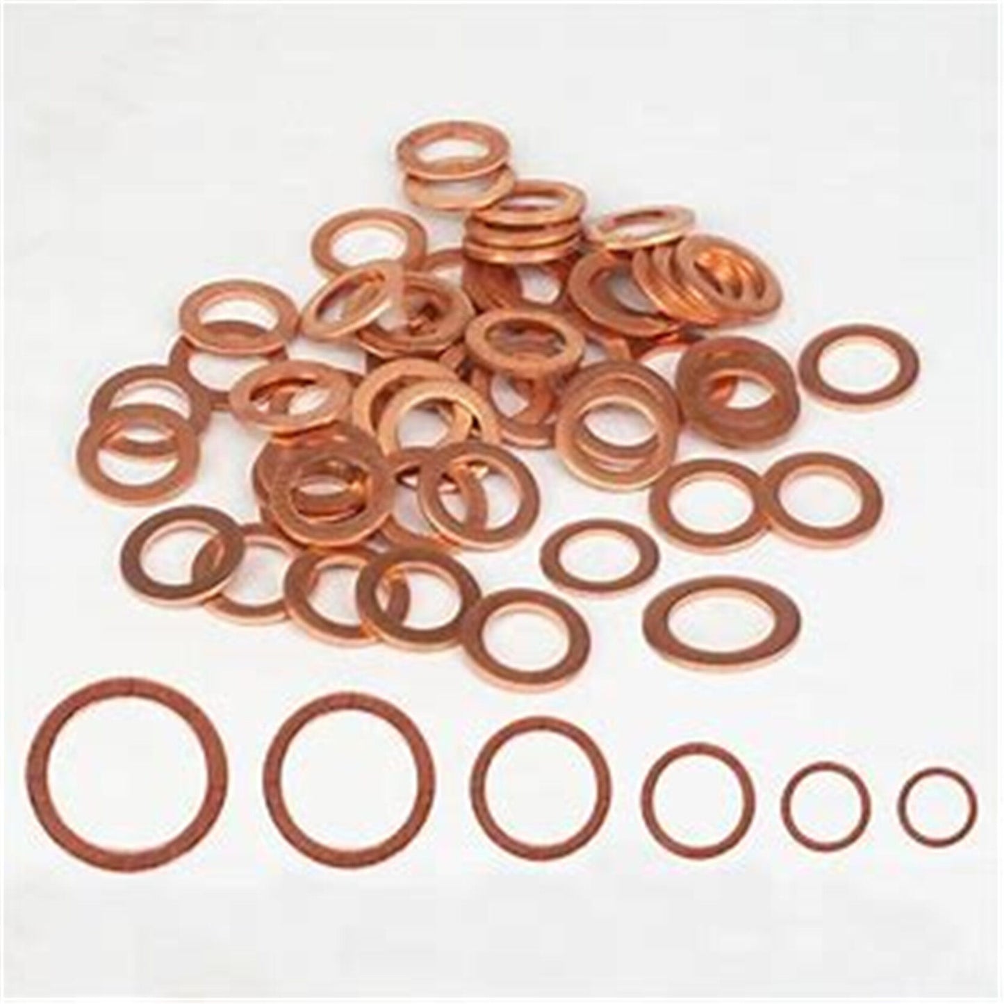 Brass Flat and Lock Washers 280pcs Assorted 12 Size Solid Copper Crush Washers Seal Flat Ring Hydraulic Fittings Set for Sump Plugs Water Fuel Hydraulic Fittings