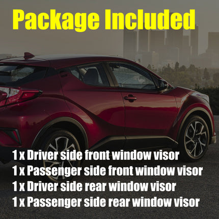 Findmall Side Window Visors Deflectors Rain Guard Replacement for 2017-2020 Toyota C-HR CHR
