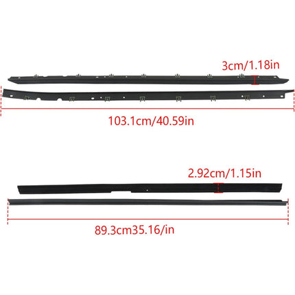 Findmall Window Sweep Weatherstrip Kit for 1984-1989 Chevrolet Corvette, 4-Piece