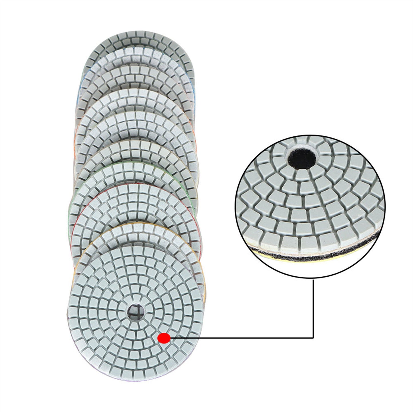 findmall 3 Inch Diamond Polishing Pads with 1Pcs 3 Inch Backer Pad, 11Pcs 50-3000 Grit Polishing Pad Kit Fit for Drill, Grinder, Polisher