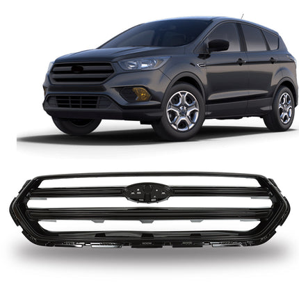 Findmall Front Grille Glossy Black Straight Trim Style Replacement for Escape 2017-2019 GJ5Z8200B GJ5Z8200C